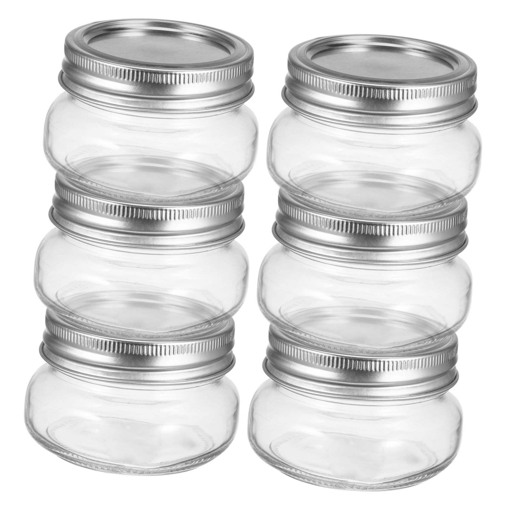 VALICLUD 6stücke Kleines Einmachglas Mit Deckel Mini-einmachglas Vorratsglas Lebensmittelbehälter Wiederverwendbar Transparent Robust Langlebig Lebensmittelecht Sicher Sauber Einfach Leicht