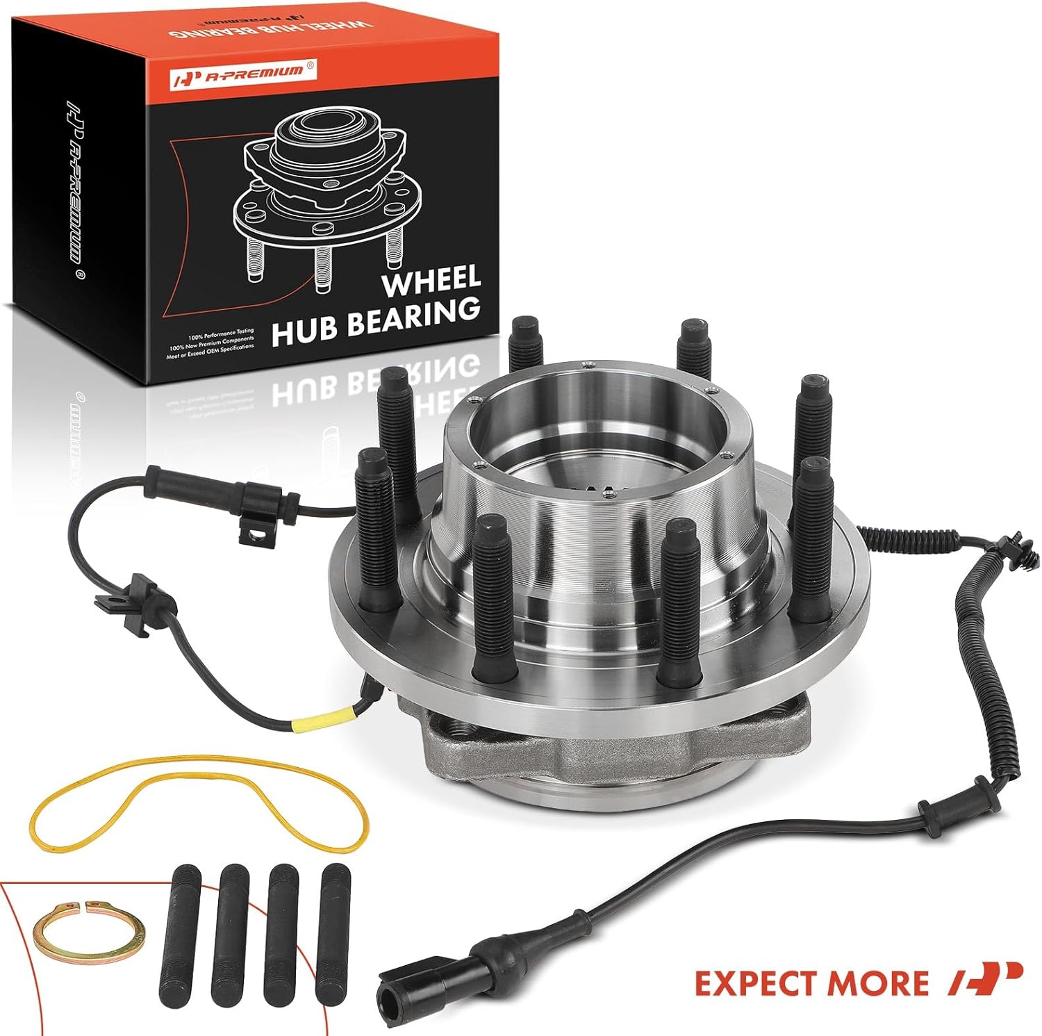 A-Premium Front Wheel Bearing and Hub Assembly with ABS & 8-Lug Compatible with Ford (with 4WD & SRW) - F-250 Super Duty 2005-2010, F-350 Super Duty 2005-2010 - Image 9