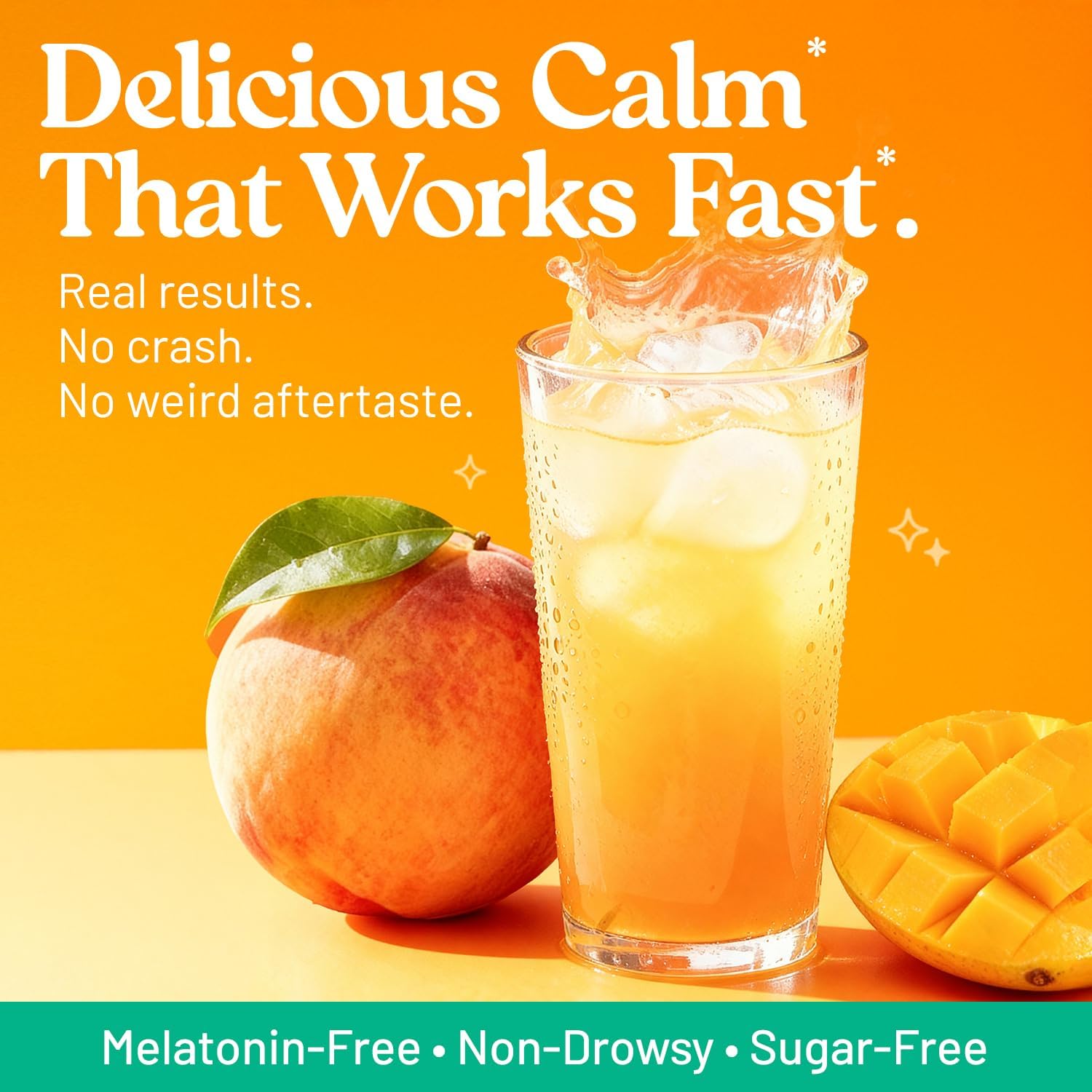 Third Nature Calming Drink Powder Jar with Magnesium Glycinate, GABA, L-Theanine & Reishi Mushroom - Adaptogenic Sugar Free Blend - Third Party Tested, Non-GMO - Peach Mango Flavor - 30 Servings - Image 2