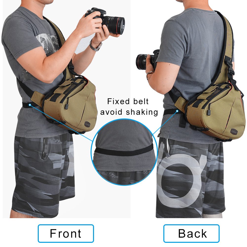 CADeN Sac Bandoulière Appareil Photo DSLR/SLR – Accès Rapide, Anti-Vol, Imperméable Pour Nikon Canon Sony Mirrorless