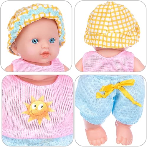 Miniatura 6 de SPYMINNPOO Muñeca de bebé, muñeca de bebé Reborn de 8 pulgadas, de vinilo de cuerpo completo, muñecas de bebé realistas suaves para recién nacidos,