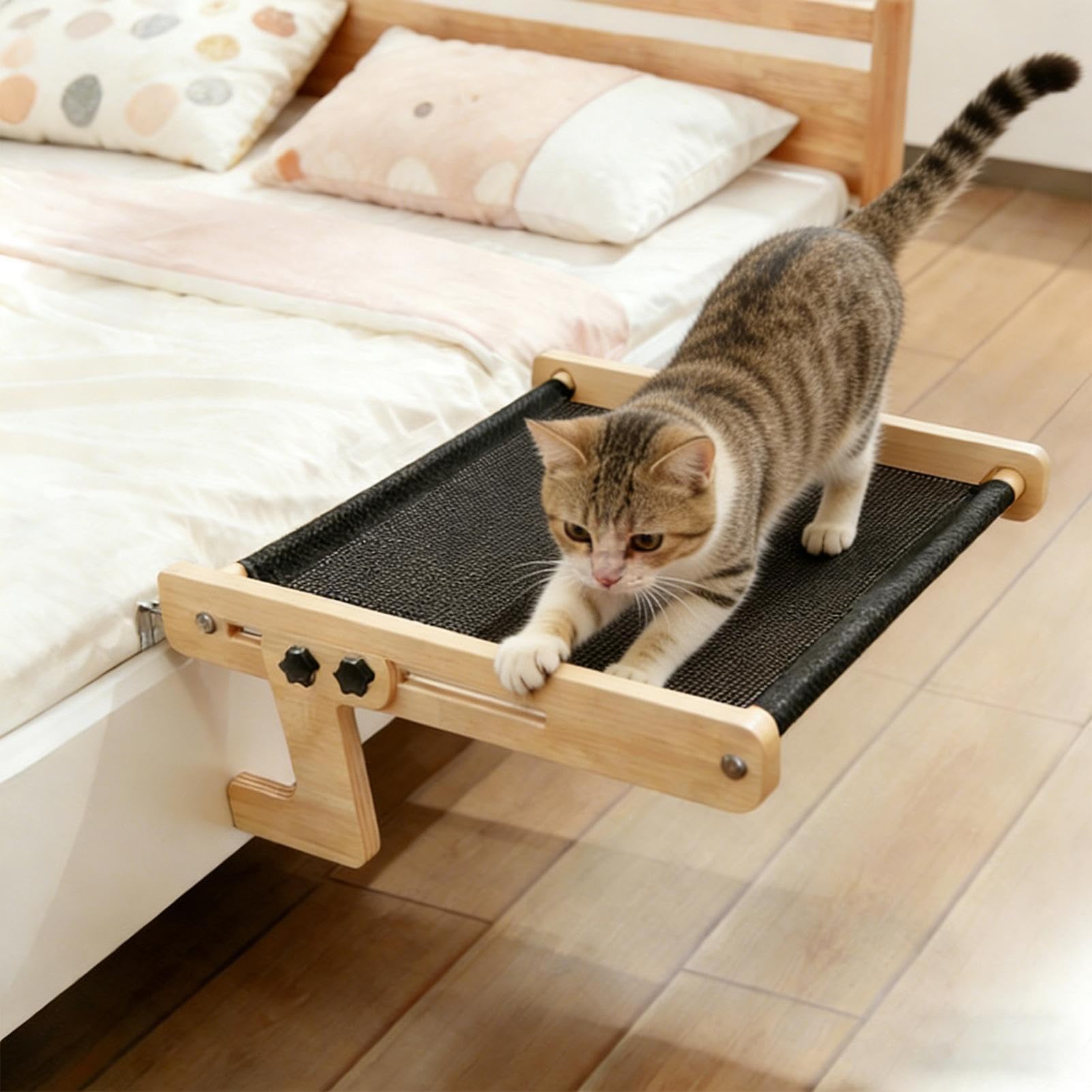 Cama de Ventana para Gatos,Hamaca Flotante de Madera para Dormir de Mascotas | Percha Flotante para Gatos - para hogar, casa de Campo, salón, Dormitorio, balcón, Estudio, mesita de Noche,