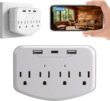 HD 1080P Camera WiFi, Wireless Wall Outlet Cam with Motion Detection, Free SD Card, Loop Recording,No Audio Indoor Nanny Cameras for Home Security/Office/Baby & Pet