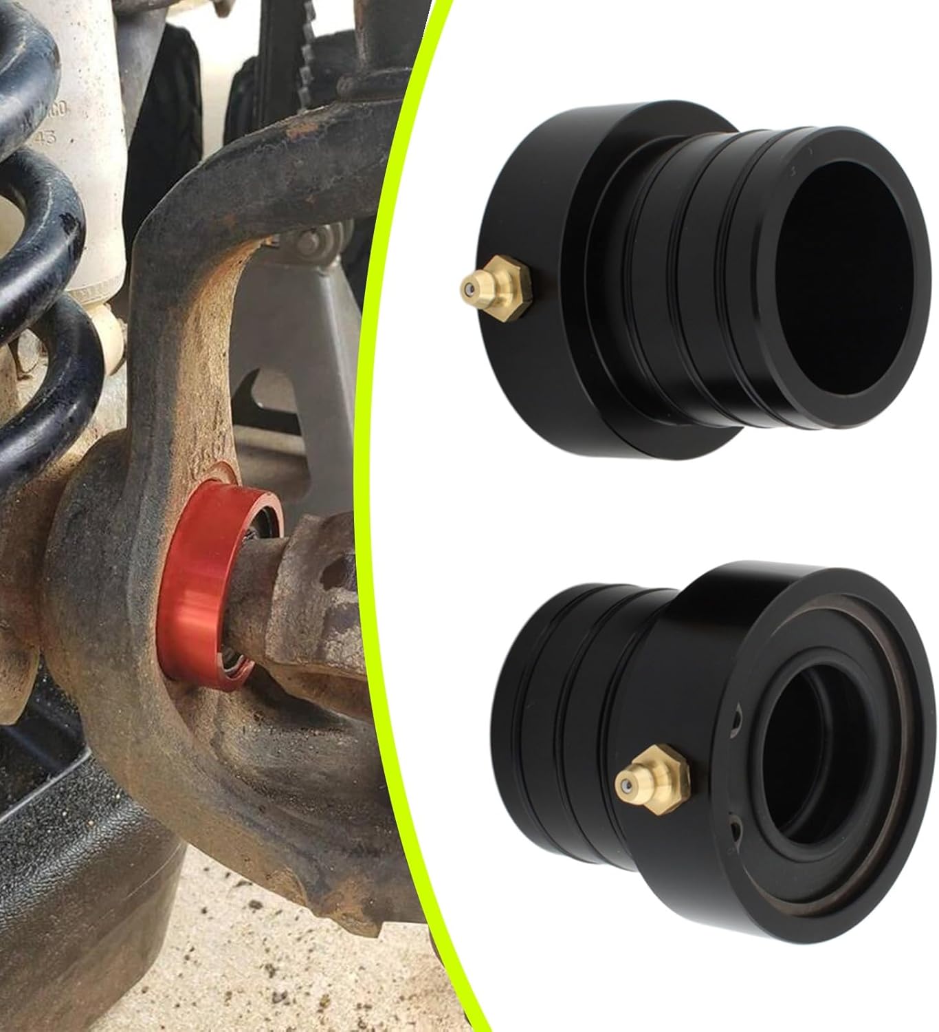 2Pcs MG21103 Front Axle Tube Seals Kit Compatible with Jeep Wrangler JK TJ XJ YJ ZJ MJ Dana 30/44 (Black)