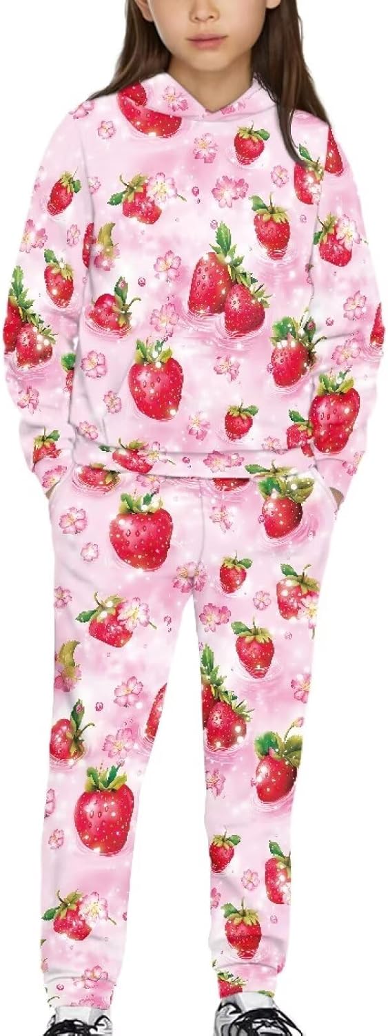 Kids Fleece Tracksuit Set: Ultra-Soft 2-Piece Hoodie & Pants, Cozy Loungewear for 5-12 Boys & Girls