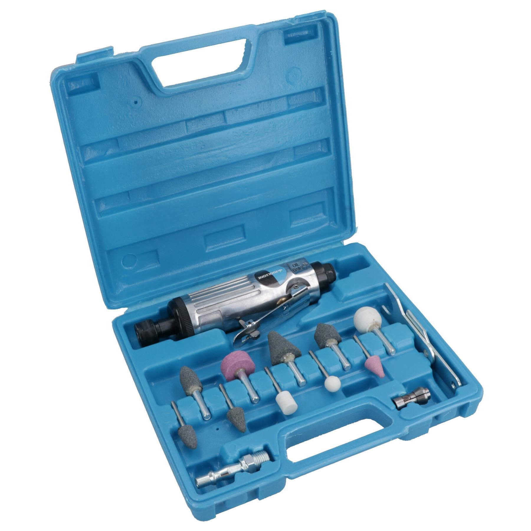 15pc 1/4" Straight Air Die Grinder Buffer and Stone/Accessory Kit TE352