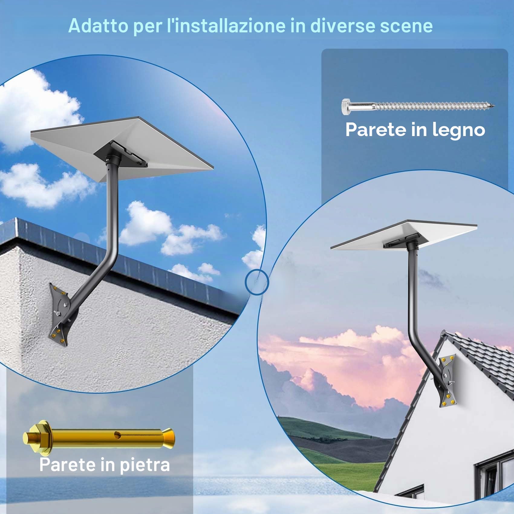 Supporto Gen 3 per Starlink, kit di montaggio regolabile compatibile con parabola standard V3 Starlink, supporto a parete/tetto per kit Internet Starlink Satellite