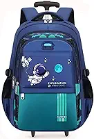 Mochila rodinhas carrinho Escolar Infantil Imperme?vel com M?ltiplos Compartimentos, Faixas Refletivas, para 6-13 Anos
