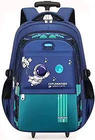 Mochila rodinhas carrinho Escolar Infantil Imperme?vel com M?ltiplos Compartimentos, Faixas Refletivas, para 6-13 Anos