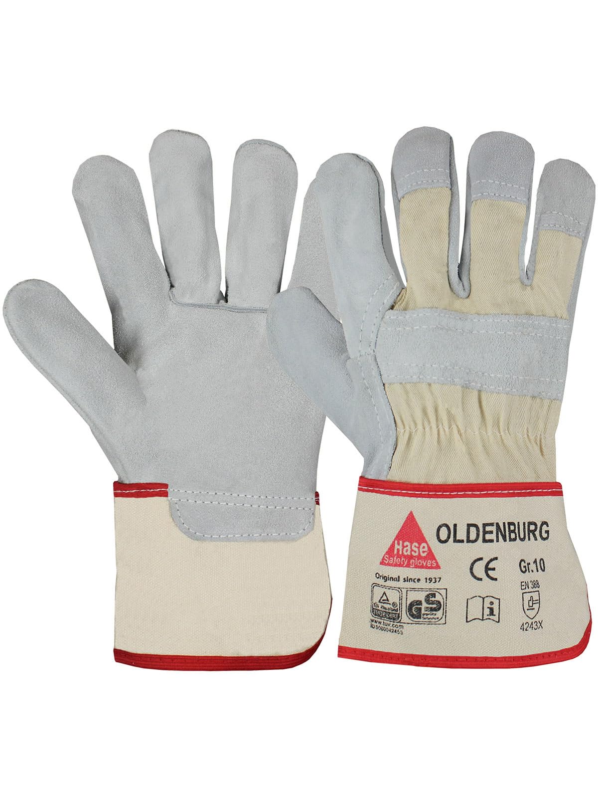 Hase Safety Gloves Bekleidung 212100 Oldenburg CE CAT II, EN grau, 10