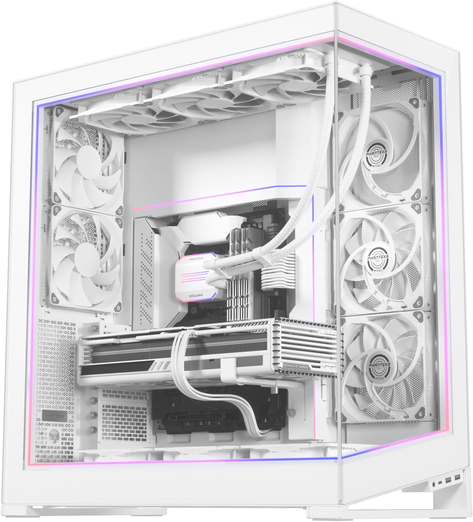 Phanteks NV9 Premium DRGB Kit, 4X D/A-RGB LED modules for NV9 Outer Frame, 1x D/A-RGB Power hub Included (White)