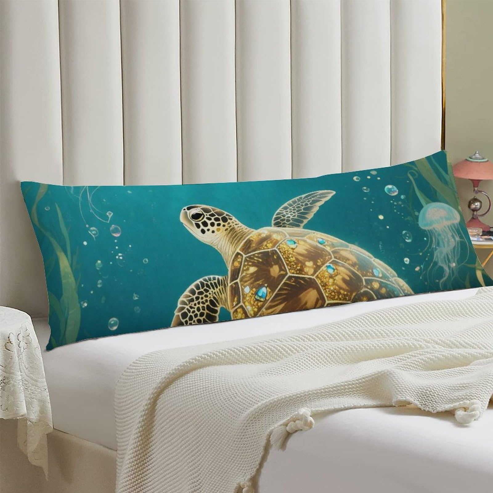 Body Pillow Cover 20x54 Long Pillow Case with Invisible Zipper Breathable Microfiber Turtle Pillowcase Soft Cozy Protector for Bedroom Couch Sofa Bed Home Decor All Seasons