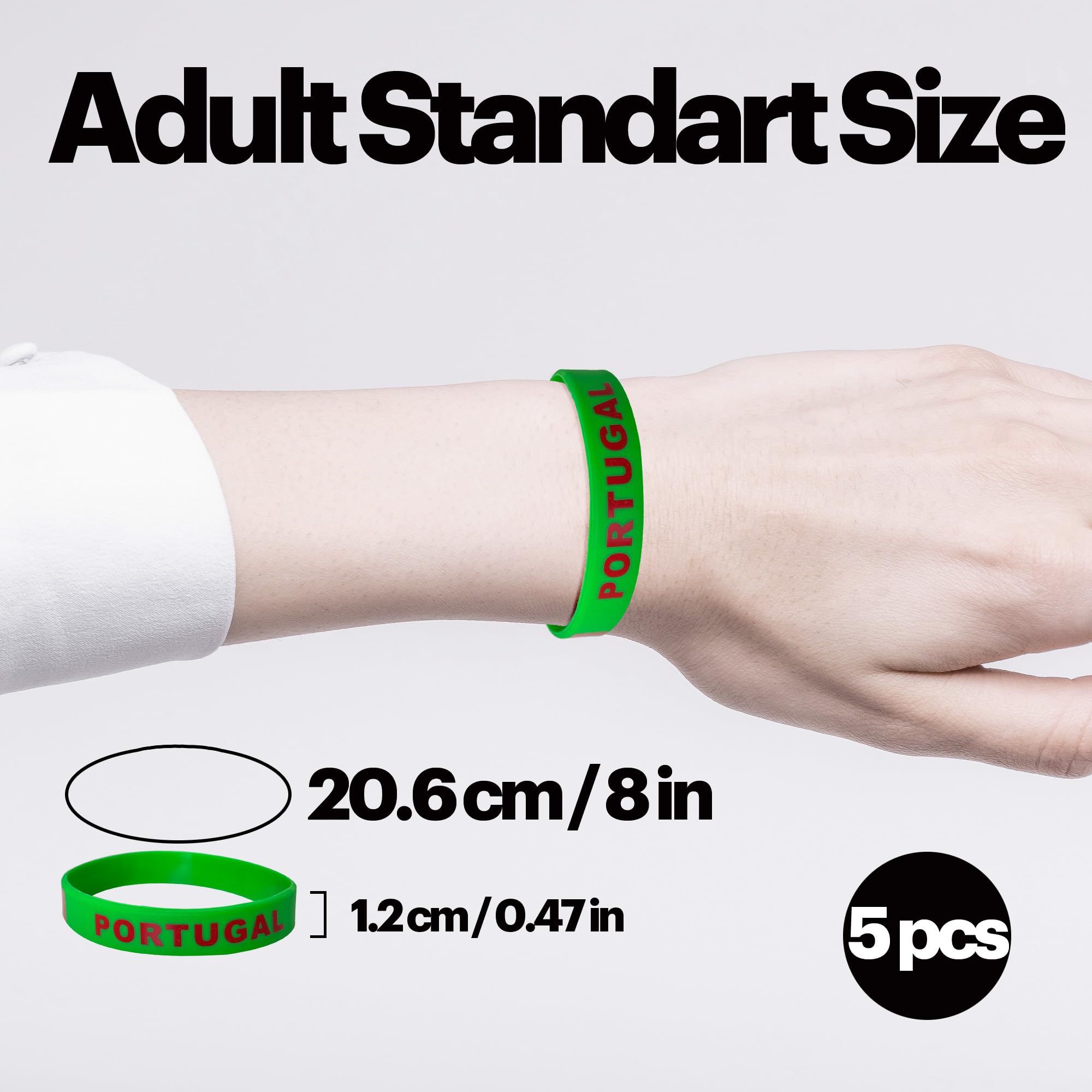 Bracelet Portugais Drapeau Portugal bracelet elastique 5 bracelet silicone femme homme caoutchouc cadeau Portugais Drapeau