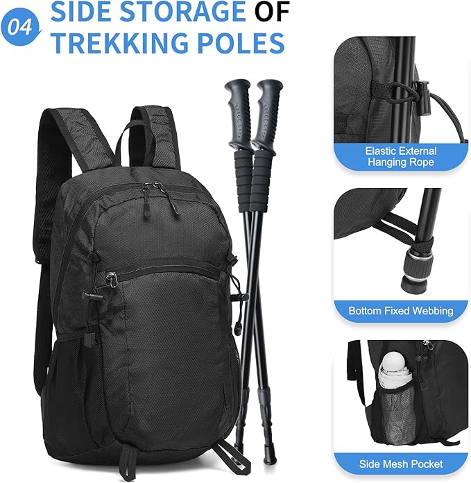Mochila de Senderismo Plegable Impermeable Ligera Poliéster miniatura 5