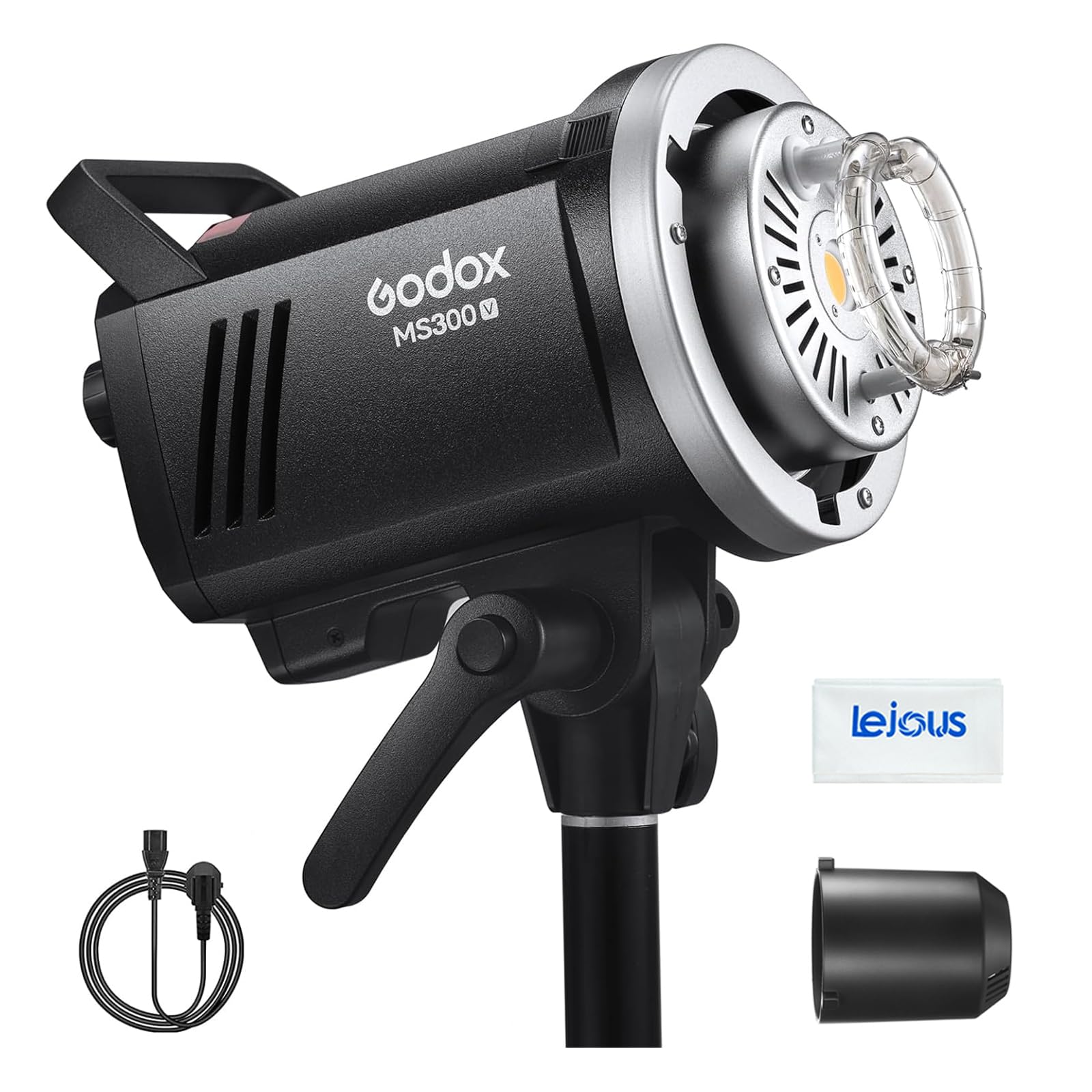 MS300V Studio Flash Strobe, 300ws GN58 5800K Monolight, 2.4G Wireless X System, 10W LED Modelling Lamp, Bowens Mount for Wedding, Portrait Photography - MS300-V