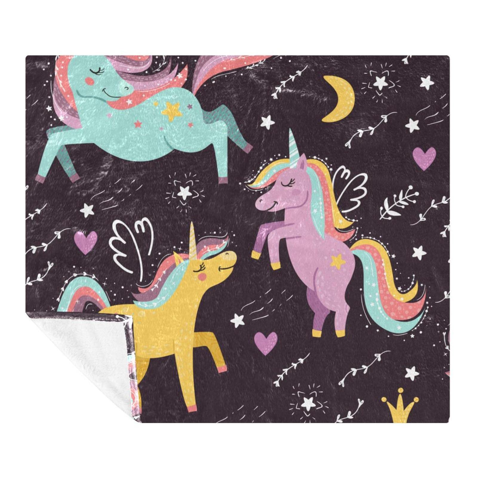 Couverture polaire de literie licorne cartoon plaid canapé lit chambre