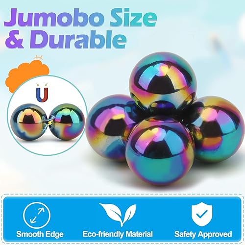 Miniatura 4 de Juguete para aliviar el estrés para adultos, imanes grandes, hematita, huevo de serpiente de cascabel, juego de juguetes magnéticos grandes, anillos