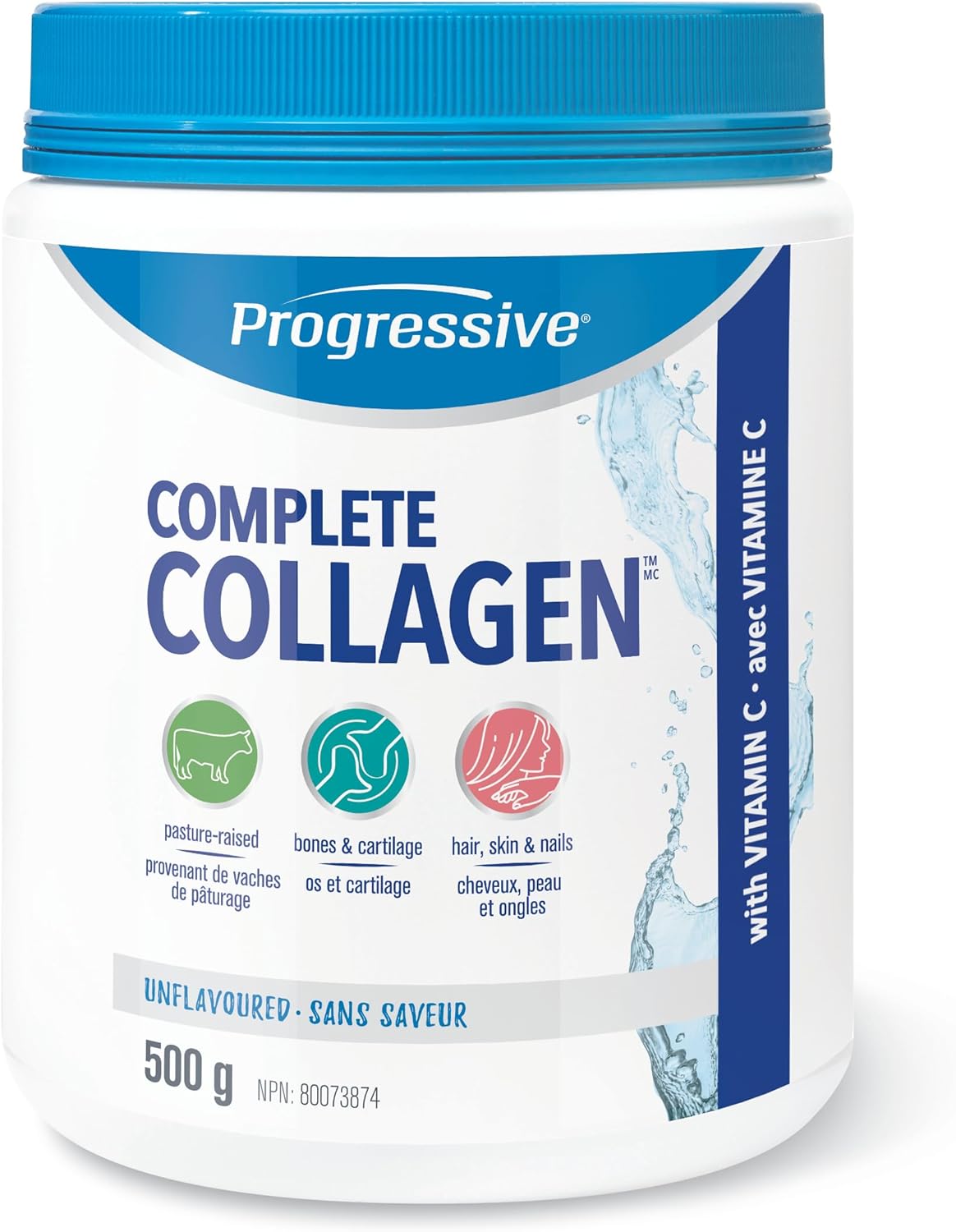 Progressive Complete Collagen Unflavoured, Canadian-Made, for Healthier Hair, Skin, Nails and Joints. Grass-Fed Non-GMO with Antioxidants, Hydrolyzed with Vitamin C for Best Absorption, 500 g Progressive Complete Collagen Unflavoured, Canadian-Made, for Healthier Hair, Skin, Nails and Joints. Grass-Fed Non-GMO with Antioxidants, Hydrolyzed with Vitamin C for Best Absorption, 500 g