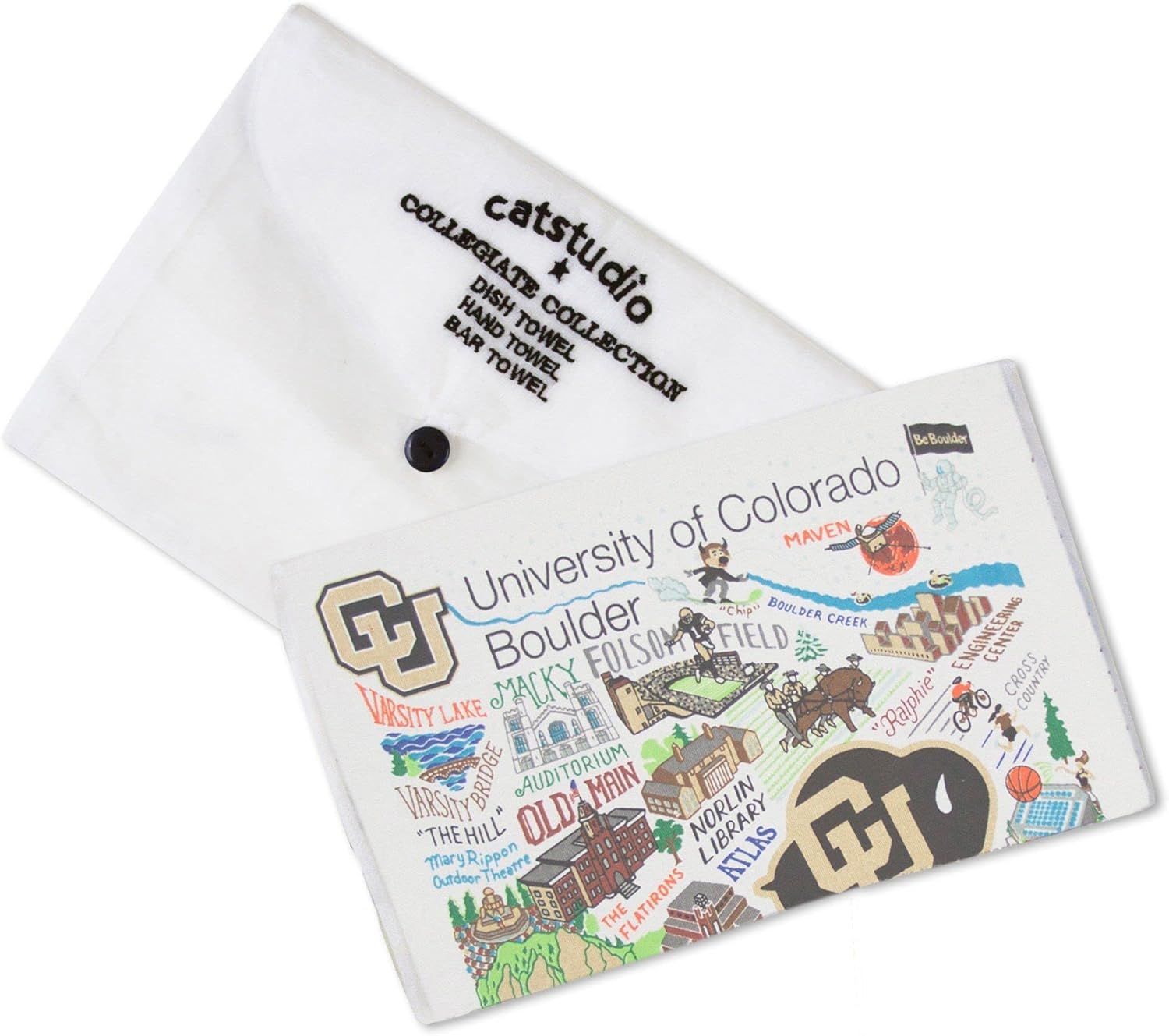 Catstudio Dish Towel, University of Colorado Boulder Hand Towel - Collegiate Kitchen Towels for Colorado Fans - Perfect Graduation Gift, Gift for Students, Parents and Alums - Image 2