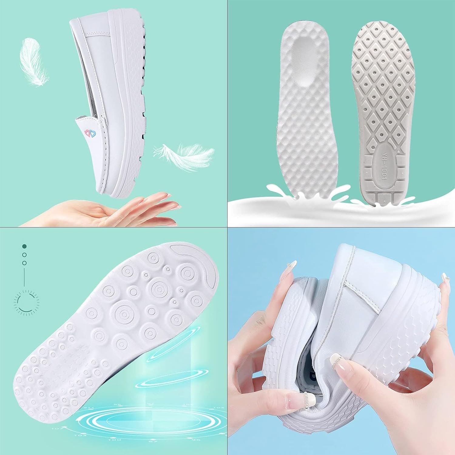 Orthopedic Nursing Shoes,Comfortable Breathable Bunions Nurse Shoes for Women,Lightweight Food Service Work Shoes,with Arch Support
