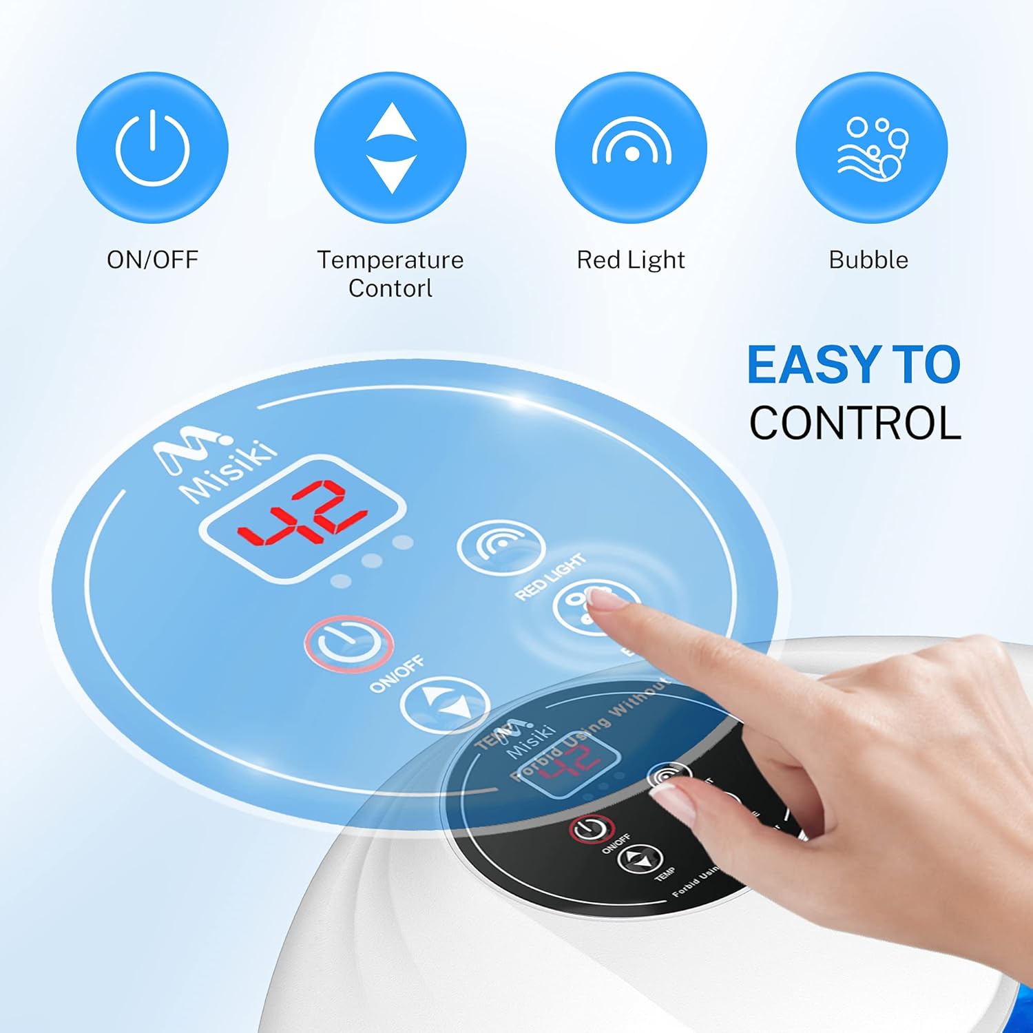 Foot Bath Misiki Foot Spa Massager with Heat, Bubbles Vibration and Temperature Control, Pedicure Foot Spa Tub with 4 Massage Rollers for Acupressure Shiatsu Massage to Relax Feet Muscle : Beauty & Personal Care