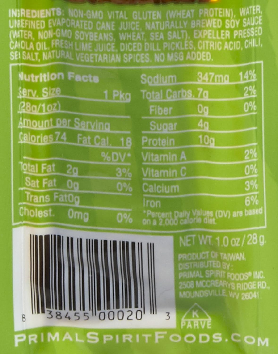 Primal Spirit Mesquite Lime Meatless Jerky, 1 oz, 24ct