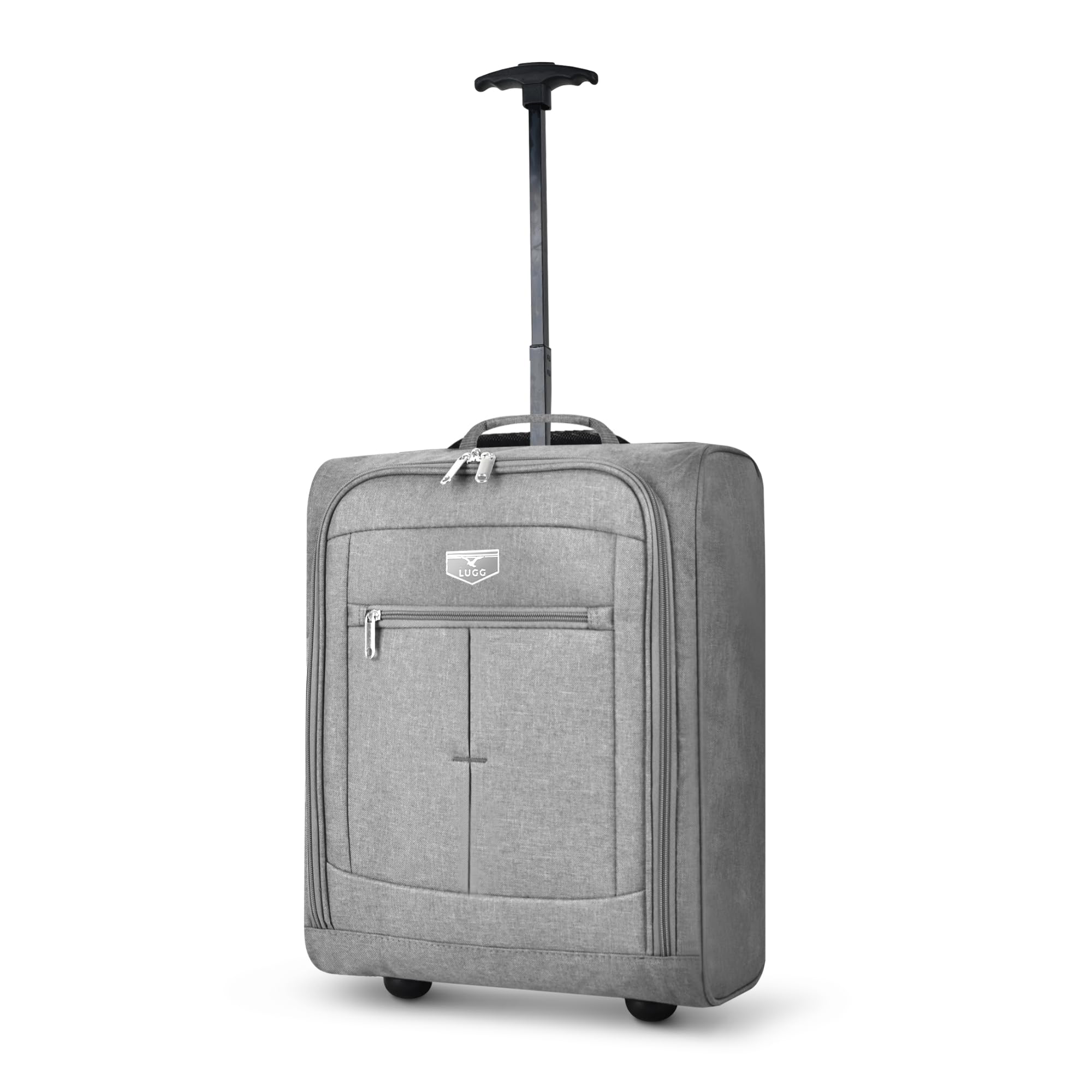 Lugg Unisex Grey Cabin Approved Lightweight Travel Bag With Wheels, Mercury(45X36x20cm) In