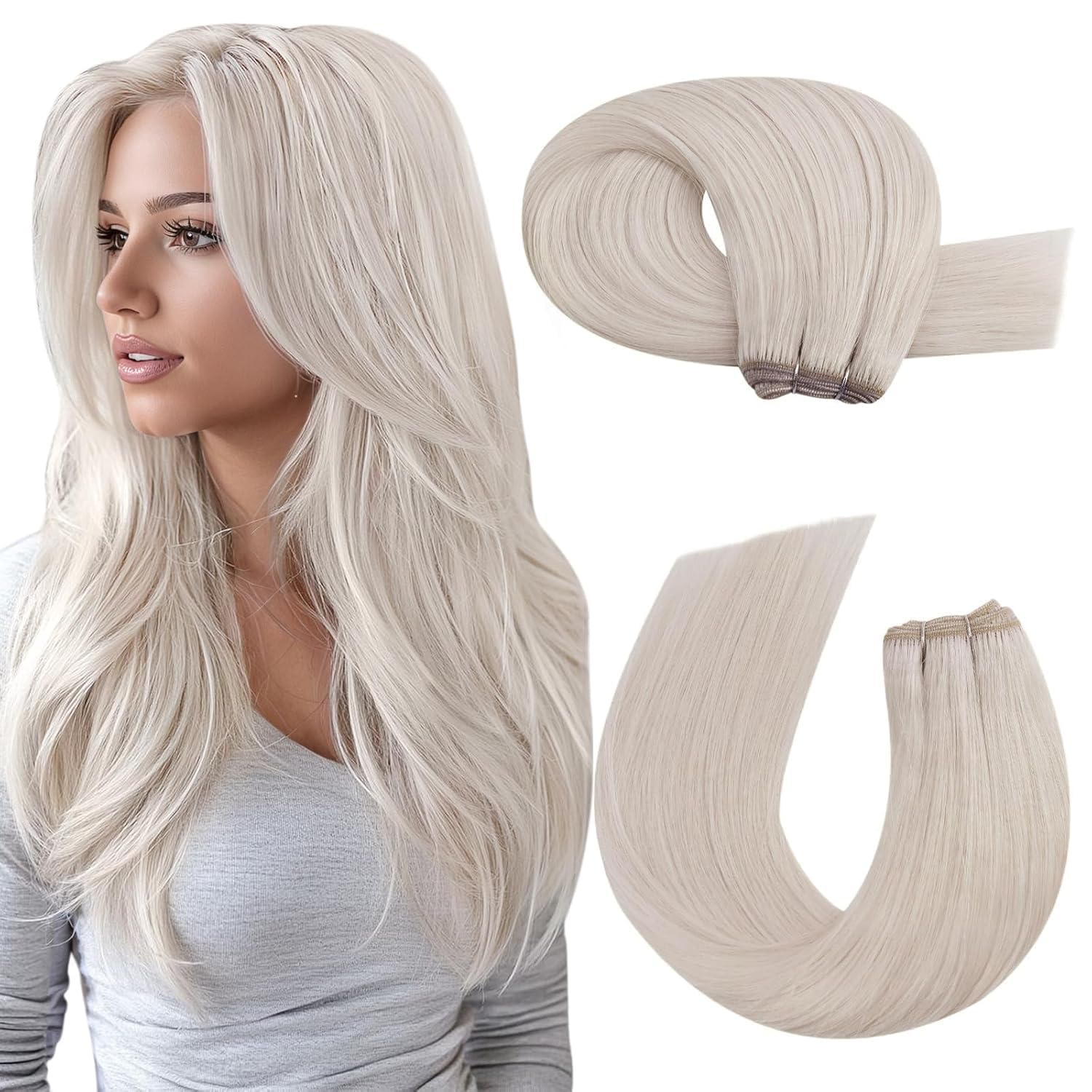 Moresoo Echthaar Weft Extensions Tressen Extensions Echthaar
