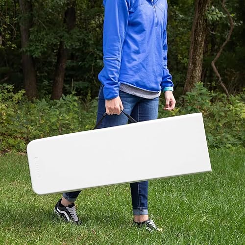 Miniatura 2 de Muebles de banco plegables de 6 pies, marco de plástico y acero, fácil de abrir y plegar, no requiere montaje, perfecto para uso en interiores o