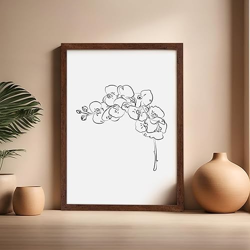 Miniatura 382 de Poster Master Póster de peonías – Estampado de flores retro – Ilustración floral – Ilustración en blanco y negro – Diseño de línea y abstracto –