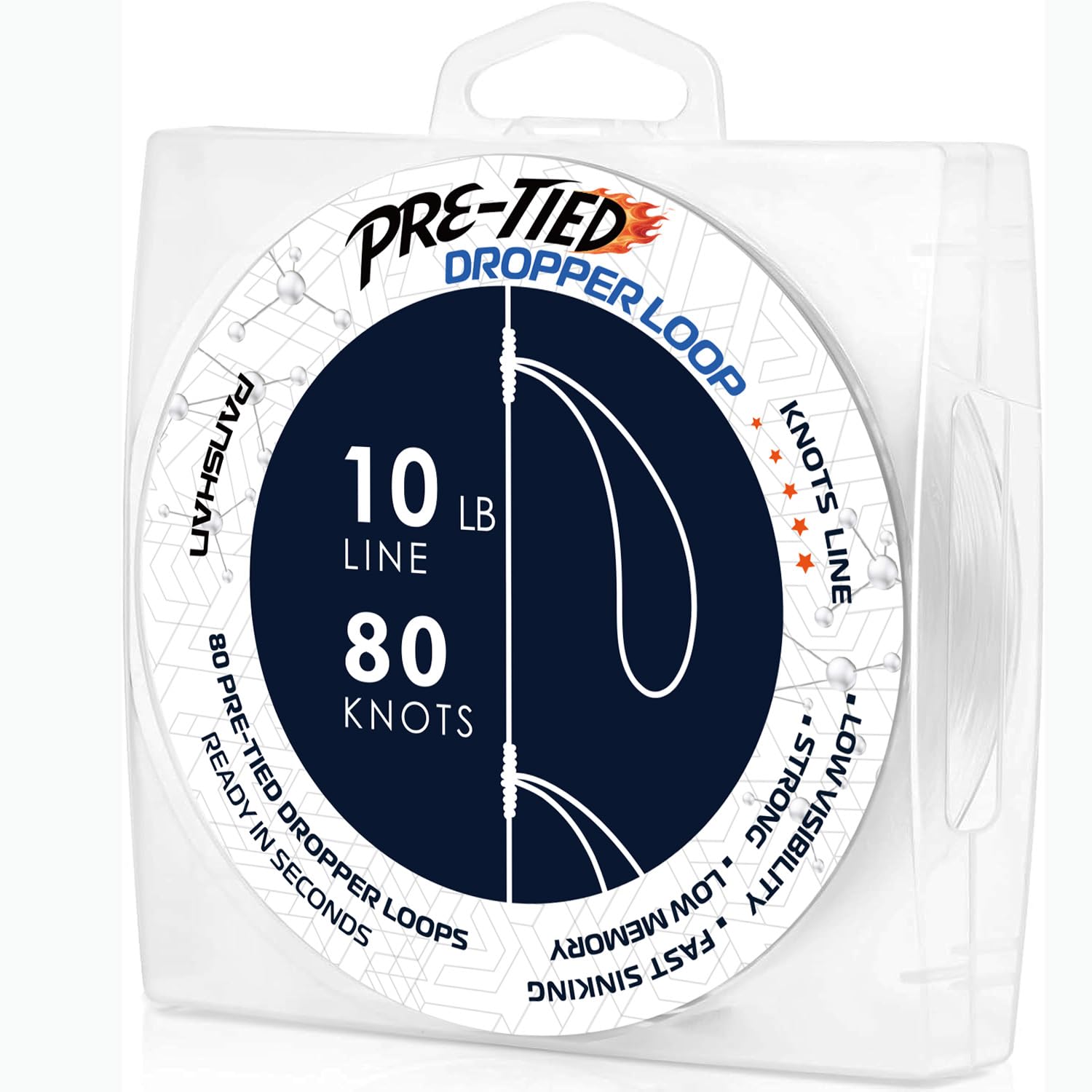 10 lb Pre-Tied Dropper Loop Knots Line. Fluorocarbon Fishing Line Spool. Loops 16 Inches Apart with 5.5 Inch Loop Size. Perfect for Saltwater & Freshwater Fishing, Snapper & Other Bottom Feeding Fish
