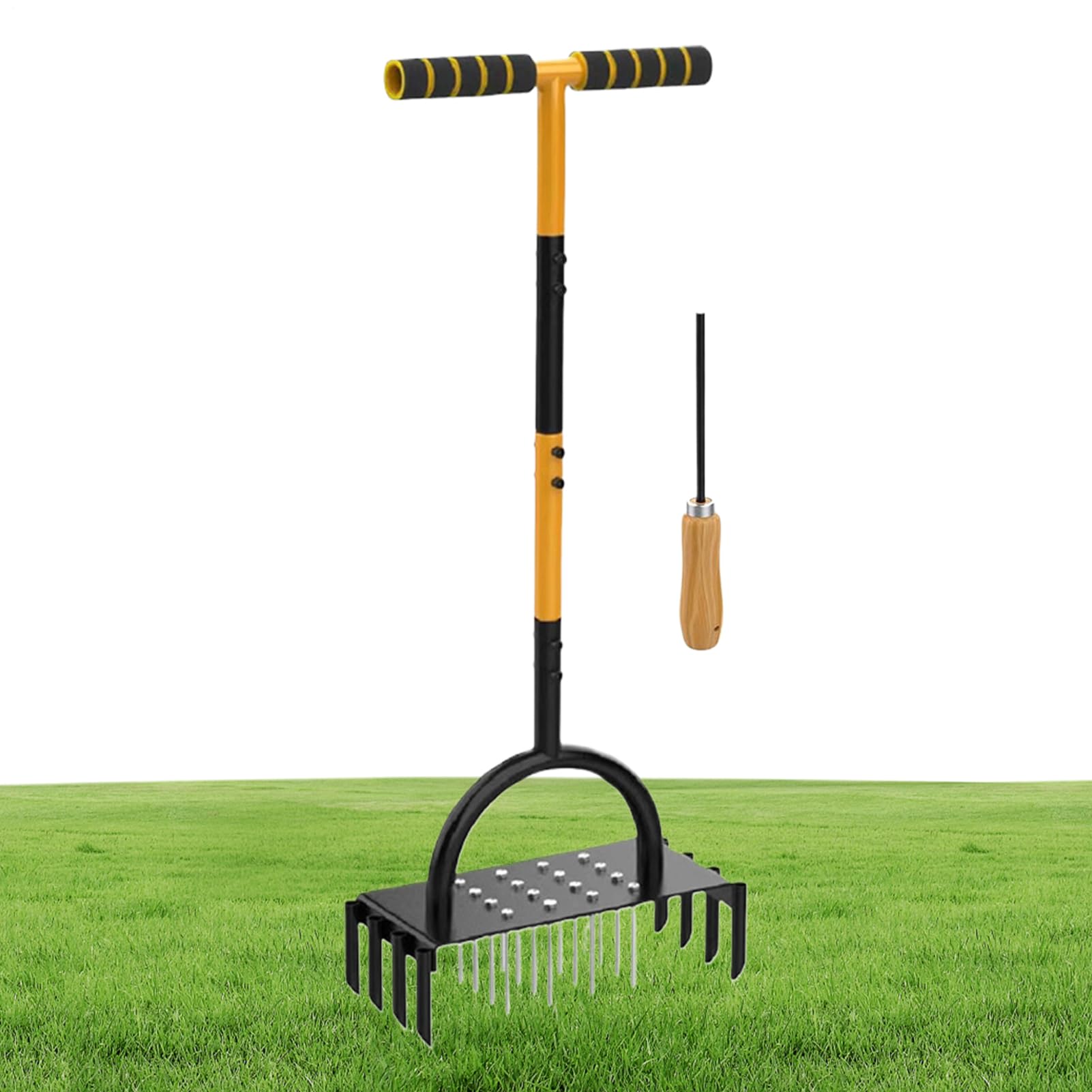 Aeratore da giardino - Strumento manuale di aerazione per prato, attrezzatura manuale di foratura dei fori per allentare il terreno per il giardino l' la serra la terrazza