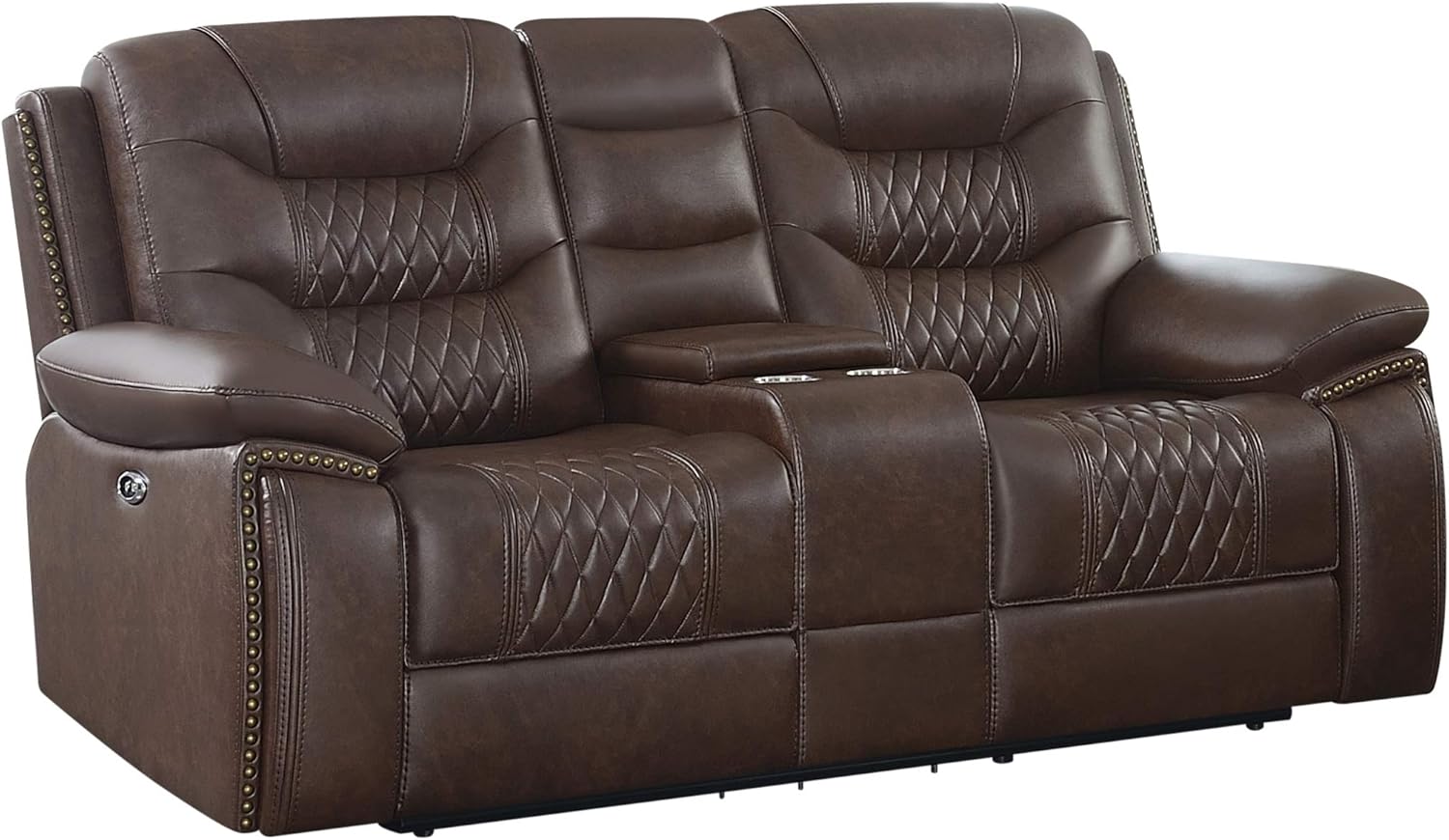 Flamenco 3-Piece Tufted Upholstered Power Living Room Set Brown