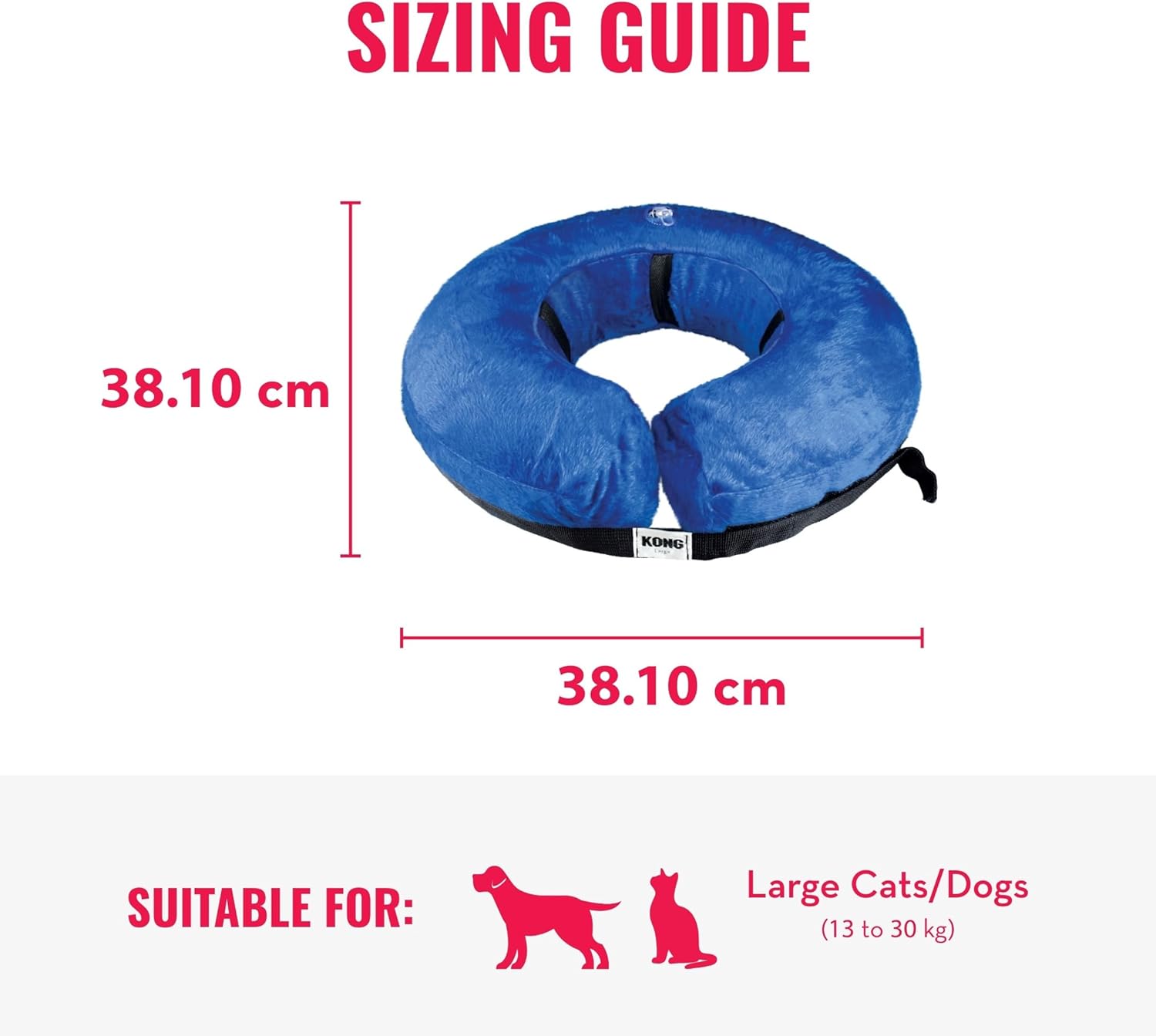 KONG - Cloud Collar - Inflatable Collar - For Injuries, Rashes and Post Surgery Recovery - For Large Dogs