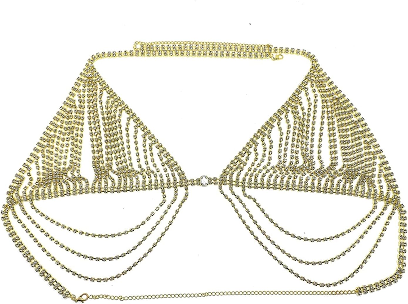 Luxury Shining Rhinestone Crystal Bra Thong Set Body Chain Fashion Sexy Women's Beach Party Bikini Set Gift