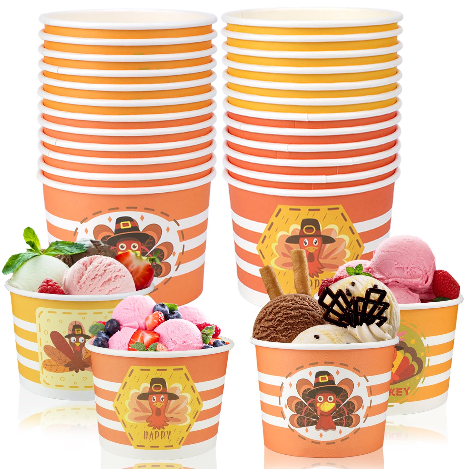 Gobelets de Thanksgiving en papier jetables pour éviter la vaisselle lors de la fête de la dinde