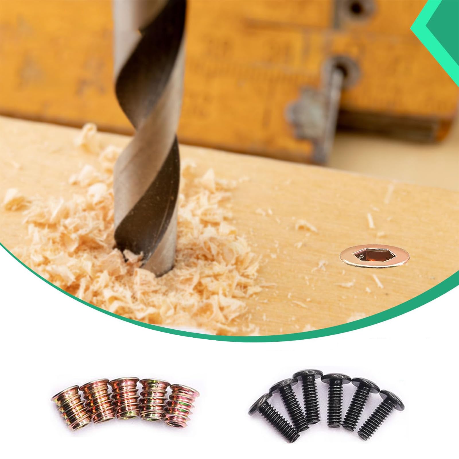 50 Dadi Di Avvitamento M6 X 10 Mm, Inserto Filettato In Legno - Foto 9