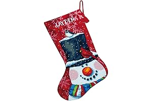 Personalized Snowman Christmas Needlepoint Stocking Kit to Stitch
