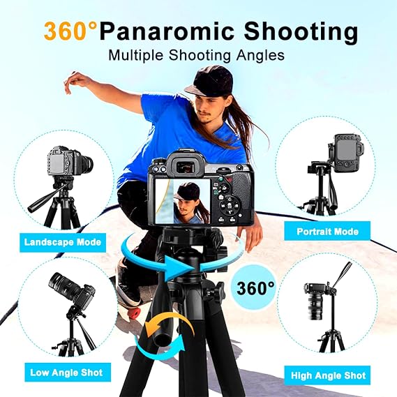 79 Inch Camera Bracket, 5-Section Adjustable 3-Way Gimbal Bracket, Monopod, Travel Telescope Bracket, Horizontal Telescope, Mobile Phone Professional Stand