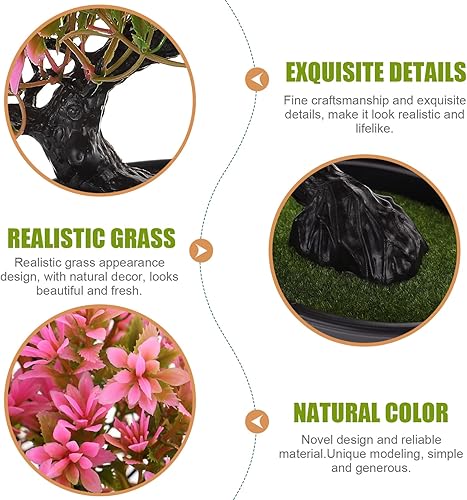 Miniatura 3 de ERINGOGO Simulación de bienvenida, pino zen, árbol bonsái falso, plantas en maceta, decoración artificial de escritorio, pino falso, decoración de