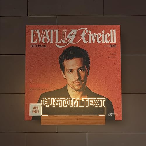 Miniatura 39 de Now Playing - Soporte para discos de vinilo, soporte para discos iluminados, pantalla acrílica de madera con luces blancas cálidas para álbumes