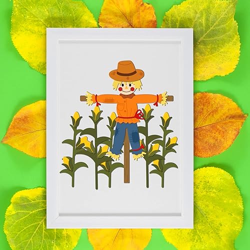 Miniatura 2 de GLOBLELAND Troqueles de corte de espantapájaros de Halloween para bricolaje, álbumes de recortes, metal, cosecha, otoño, cosecha, troqueles, día de