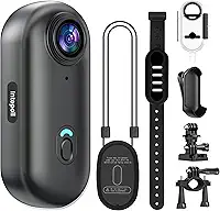 Mini Câmera De Ação 4K Com Wi-Fi, 128 Gb, Thumb Pov, Corporal Portátil, Gravadora Vídeo Vestível Subaquática À Prova D'Água Ipx7, Suporte Para Capacete, Dv Esportivo Magnético Ciclismo, Ani