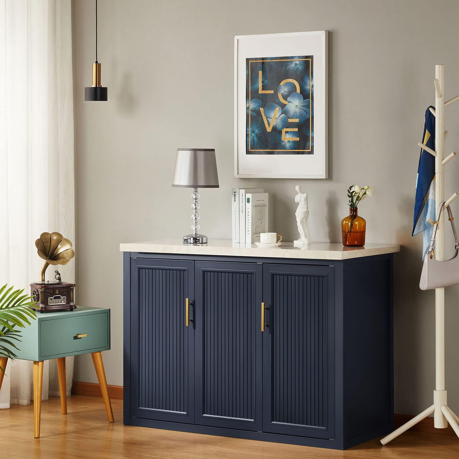 HBL' 10 Pack | 3 Inch Hole to Hole Brushed Gold Cabinet Pulls Kitchen Cabinet Handles,Made of Stainless Steel,Ideal for Cabinet,Drawer,Cupboard and Wardrobe.