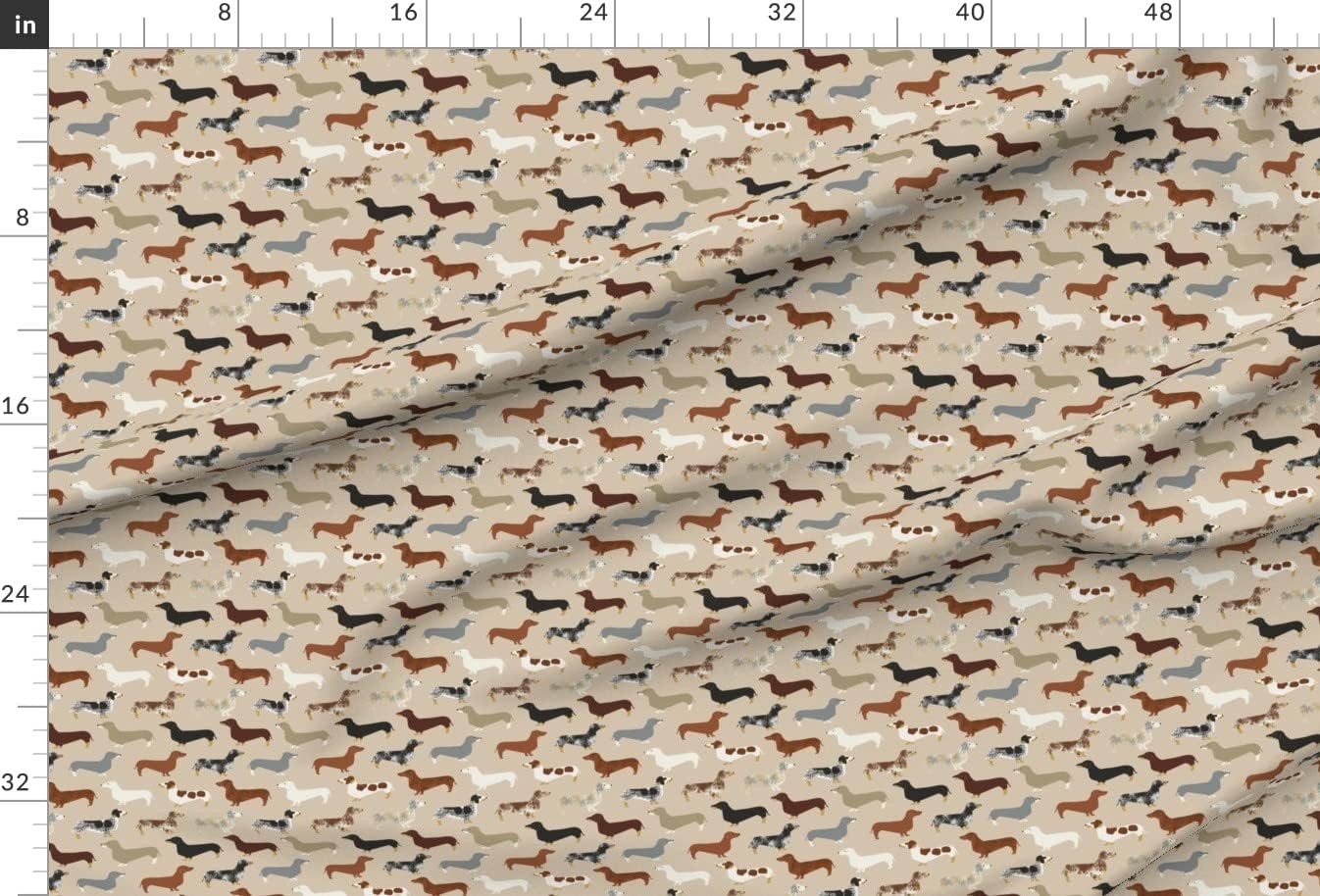 Spoonflower Fabric - Dachshund Dachshunds Dogs Dog Pet Cute Pets Weiner Wiener Printed on Chiffon Fabric by The Yard - Sewing Fashion Apparel Dresses Home Decor