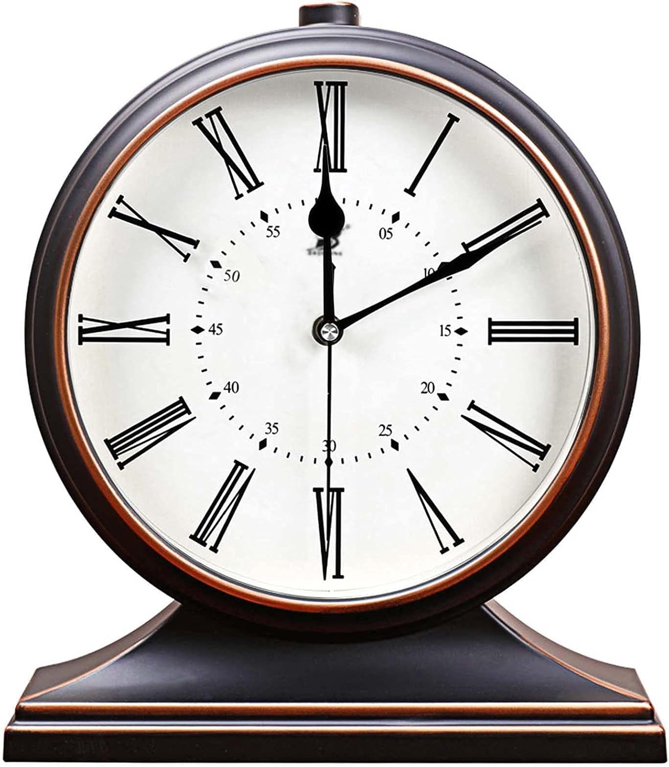 Vintage Mantle Clock for Table Decor,Modern Desk Clock Battery Operated for Living Room,Bedroom,Office,Fireplace Mantel,Shelf Decor (Black)