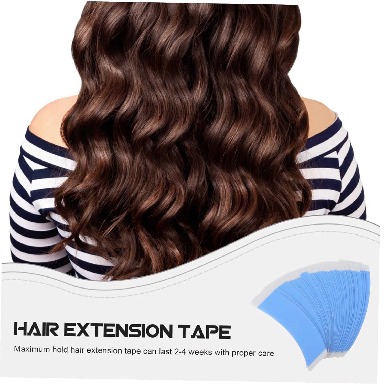 Mikinona 5packs Professional Wig Tape Invisible Double-Sided Adhesive Tape for Hair Extensions Maximum Hold Weeks Duration Safe for Women and Girls