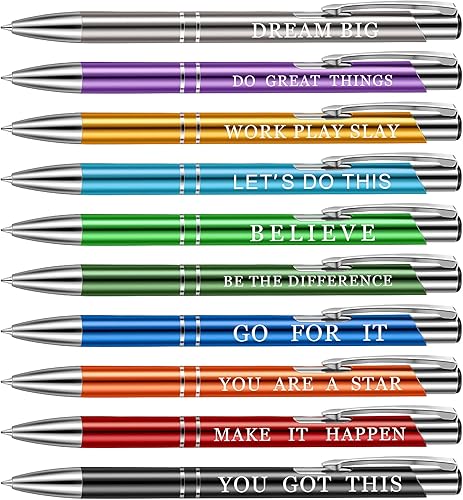 Bolígrafos inspiradores, regalos de agradecimiento a los empleados, bolígrafos con citas motivacionales a granel con metal recubierto, bolígrafos de