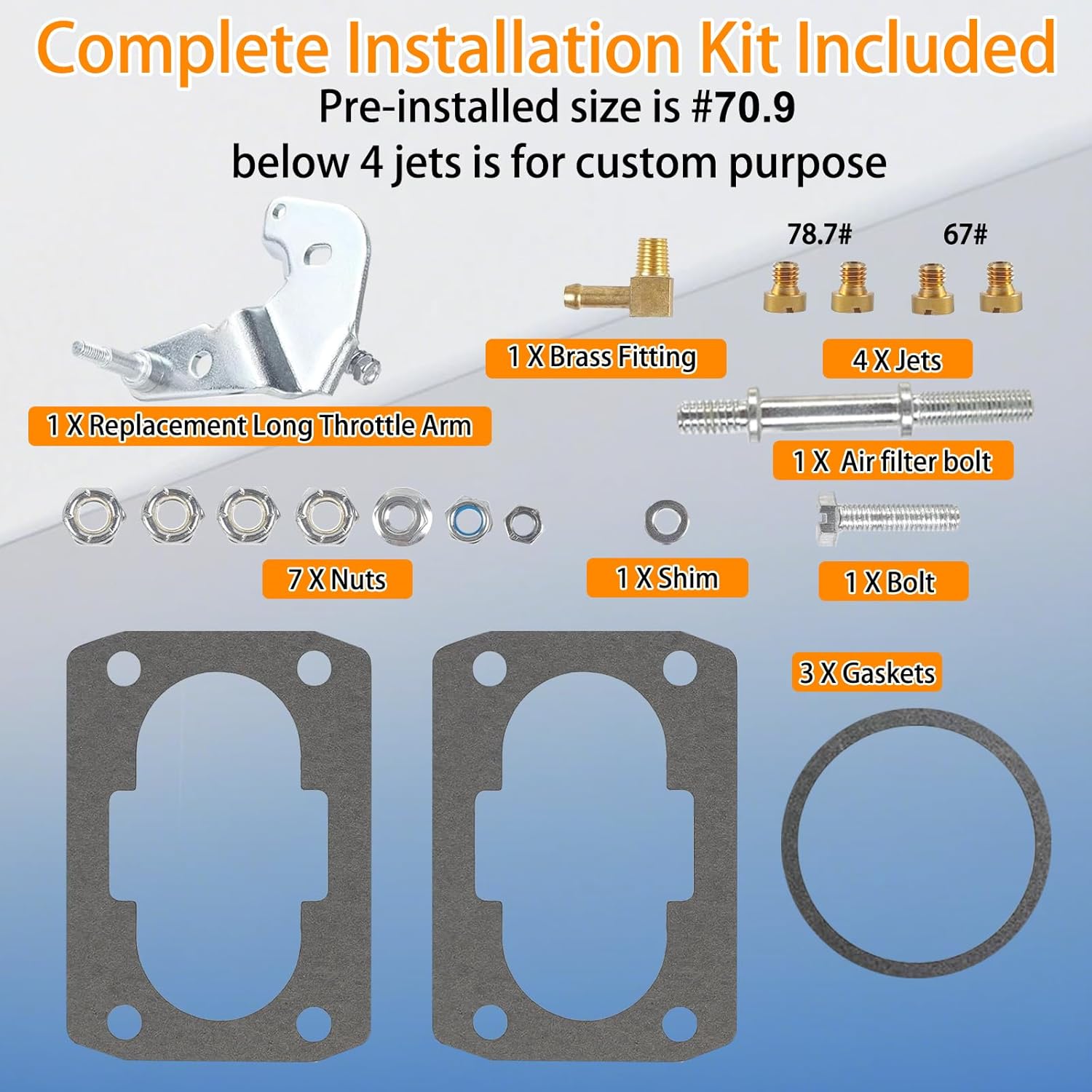 Mercruiser 3.0 Carburetor, Black Marine Carb 2 Barrel for Rochester Mercruiser Carburetor 3.0L 2.5 4CYL Engine 3310-864940A01 3310-8M0045397 Mercarb, w/Electric Choke & Short Long Linkage Gasket Kit