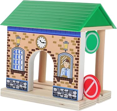 Train for Boys and Girls Wooden Station Accessories Model Railway Scene Prop